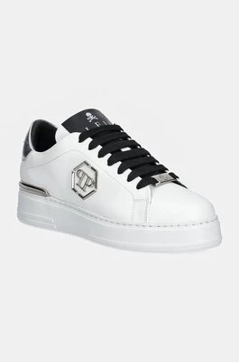 Philipp Plein sneakersy skórzane Nappa Lo-Top Hexagon kolor biały USC0676 PLE075N 02