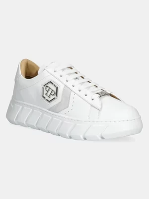 Philipp Plein sneakersy skórzane Nappa Lo-Top Hexagon kolor biały USC0698 PLE075N 01