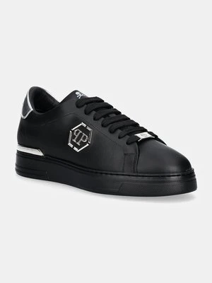 Philipp Plein sneakersy skórzane Nappa Lo-Top Hexagon kolor czarny USC0676 PLE075N 0202