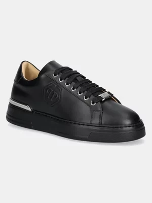 Philipp Plein sneakersy skórzane Nappa Lo-Top Hexagon kolor czarny USC0692 PLE075N 0202