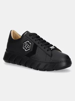 Philipp Plein sneakersy skórzane Nappa Lo-Top Hexagon męskie kolor czarny USC0698 PLE075N 0202