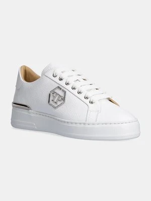 Philipp Plein sneakersy skórzane Nappa Lo-Top Monogram kolor biały USC0665 PLE010N 01