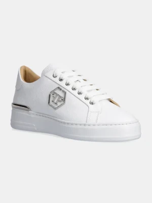 Philipp Plein sneakersy skórzane Nappa Lo-Top Monogram kolor biały USC0665 PLE010N 01