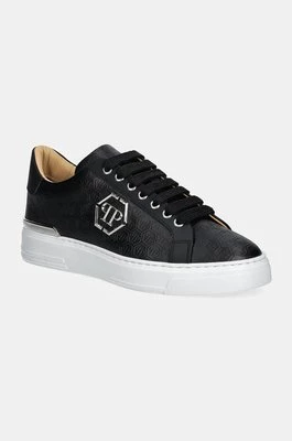 Philipp Plein sneakersy skórzane Nappa Lo-Top Monogram kolor czarny USC0665 PLE010N 02