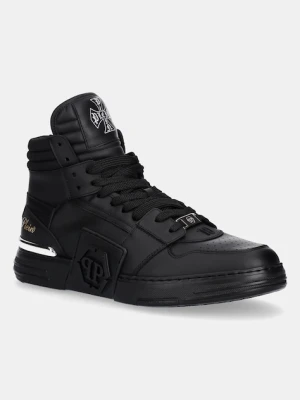 Philipp Plein sneakersy skórzane Phantom Kicks High Top męskie kolor czarny USC0822.PLE075N.0202