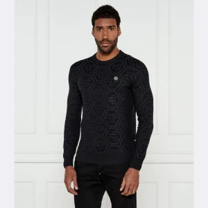Philipp Plein Sweter | Slim Fit | z dodatkiem jedwabiu