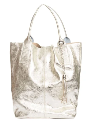 Pia Sassi Skórzany shopper bag "Monte Cimone" w kolorze złotym - 28 x 35 x 17 cm rozmiar: onesize