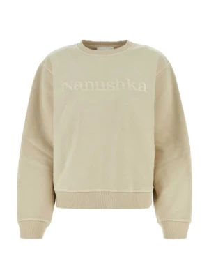Piaskowy Bawełniany Sweter Nanushka