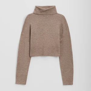 Piaskowy krótki sweter z golfem House