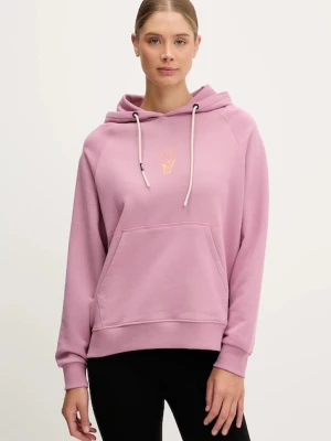 Zdjęcie produktu Picture bluza bawełniana Quenar damska kolor różowy z kapturem z nadrukiem WSW0362