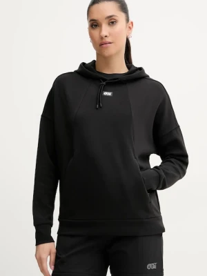 Picture bluza outdoorowa Pluris damska kolor czarny z kapturem gładka SWT0173