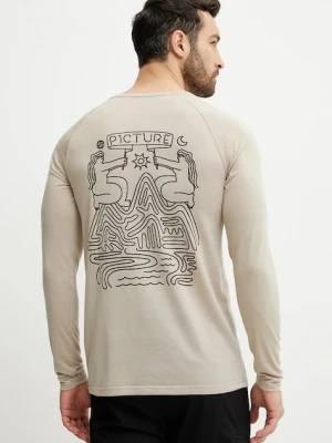Picture longsleeve Maribo kolor beżowy z nadrukiem MTS1256