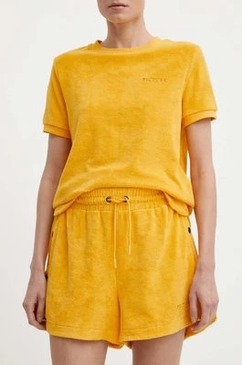 Picture szorty Carel damskie kolor żółty gładkie high waist WSH057
