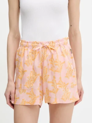 Picture szorty Milou damskie kolor pomarańczowy wzorzyste high waist WSH0108