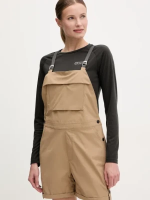 Picture szorty outdoorowe Foday kolor zielony gładkie high waist WSH0106