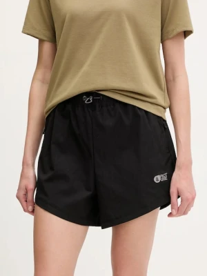 Picture szorty outdoorowe Oslon damskie kolor czarny gładkie high waist WSH0102