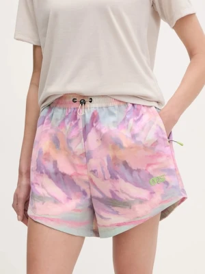 Picture szorty outdoorowe Oslon damskie kolor różowy wzorzyste high waist WSH0104