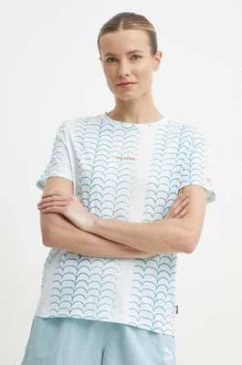 Picture t-shirt bawełniany Aulden damski kolor niebieski WTS434