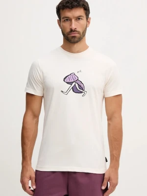 Picture t-shirt bawełniany Jean Julien męski kolor beżowy z nadrukiem MTS1246