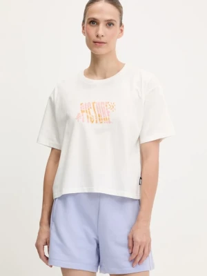 Picture t-shirt bawełniany Keynee damski kolor biały WTS0574
