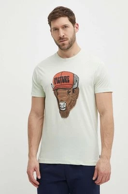 Picture t-shirt bawełniany Muyil męski kolor zielony z nadrukiem MTS1096