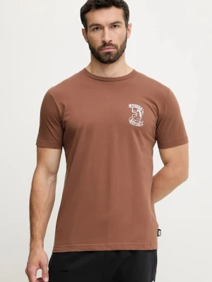 Picture t-shirt bawełniany Terra męski kolor brązowy wzorzysty MTS1266