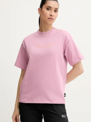 Picture t-shirt bawełniany Zolara damski kolor różowy WTS0572