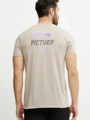 Picture t-shirt Timont męski kolor beżowy z nadrukiem MTS1258