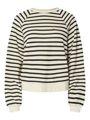 Pieces Bluza "Greta" w kolorze czarno-kremowym rozmiar: S