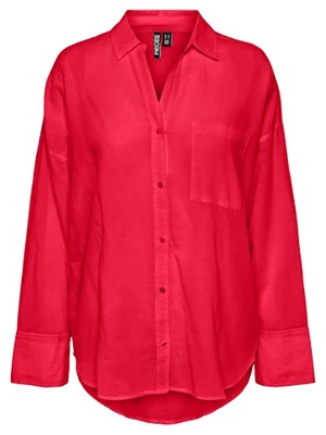 Pieces Bluzka "Mainka" w kolorze czerwonym rozmiar: M