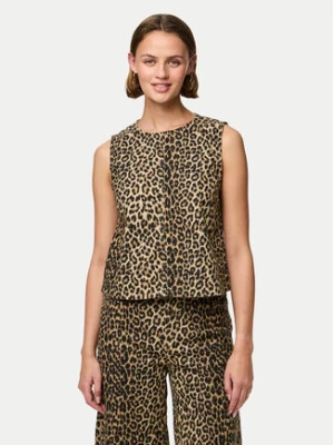Pieces Bluzka Salume 17158200 Brązowy Relaxed Fit