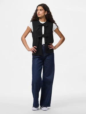 Pieces Kamizelka dzianinowa "Pcsilly" w kolorze czarnym rozmiar: XL