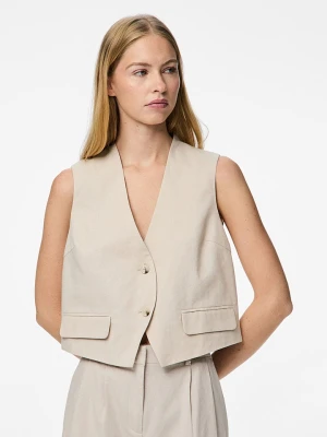 Pieces Kamizelka "Tiki" w kolorze kremowym rozmiar: S