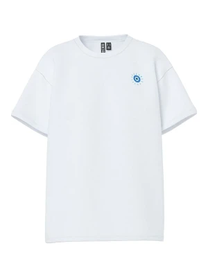 Pieces Koszulka "Alifi" w kolorze biało-jasnoróżowo-niebieskim rozmiar: S