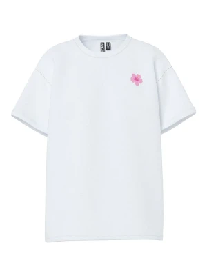 Pieces Koszulka "Alifi" w kolorze biało-jasnoróżowo-żółtym rozmiar: L