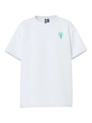 Pieces Koszulka "Alifi" w kolorze białym ze wzorem rozmiar: XS