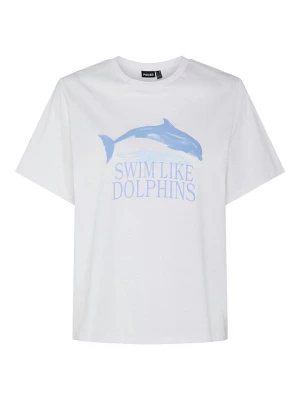 Pieces Koszulka "Banda" w kolorze białym rozmiar: XS