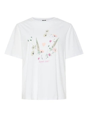 Pieces Koszulka "Flura" w kolorze białym rozmiar: XS