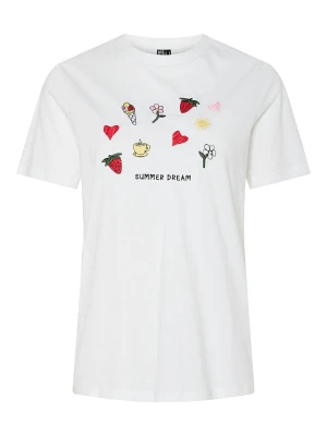 Pieces Koszulka "Funly" w kolorze białym rozmiar: M