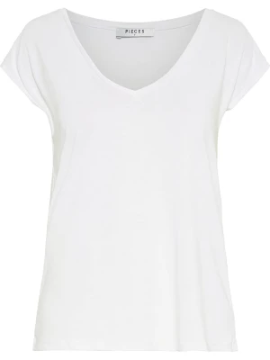 Pieces Koszulka "Kamala" w kolorze białym rozmiar: M
