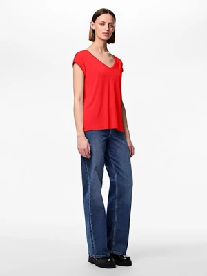 Pieces Koszulka "Kamala" w kolorze czerwonym rozmiar: XS