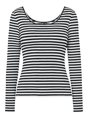 Pieces Koszulka "Kitte" w kolorze czarno-białym rozmiar: XL