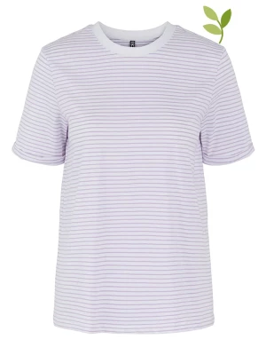 Pieces Koszulka "Pcria" w kolorze lawendowo-białym rozmiar: XS