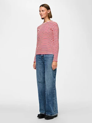 Pieces Koszulka "Ruka" w kolorze czerwono-białym rozmiar: S