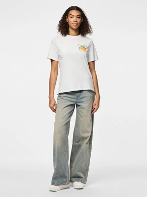 Pieces Koszulka "Summer" w kolorze białym rozmiar: XS