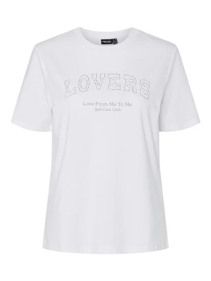 Pieces Koszulka "Tara" w kolorze białym rozmiar: XL