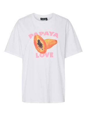 Pieces Koszulka "Thea" w kolorze białym rozmiar: S