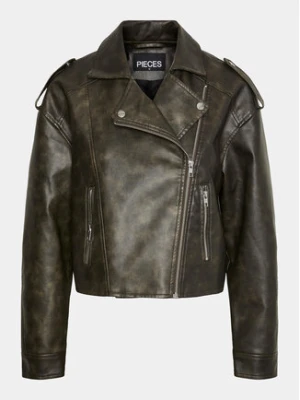 Pieces Kurtka z imitacji skóry Amina 17149311 Brązowy Regular Fit