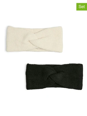 Pieces Opaski (2 szt.) w kolorze kremowym i czarnym na czoło rozmiar: onesize