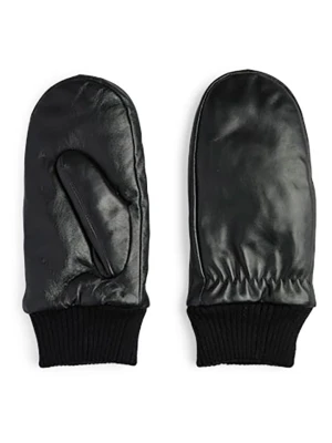 Pieces Skórzane rękawiczki w kolorze czarnym rozmiar: M